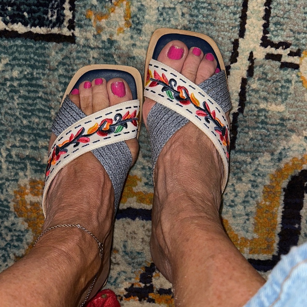 Embroidered Sandals
